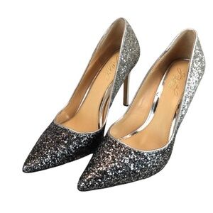 Jewel Badgley Mischka Sparkle Glitter High Heels - Size 8 - EUC